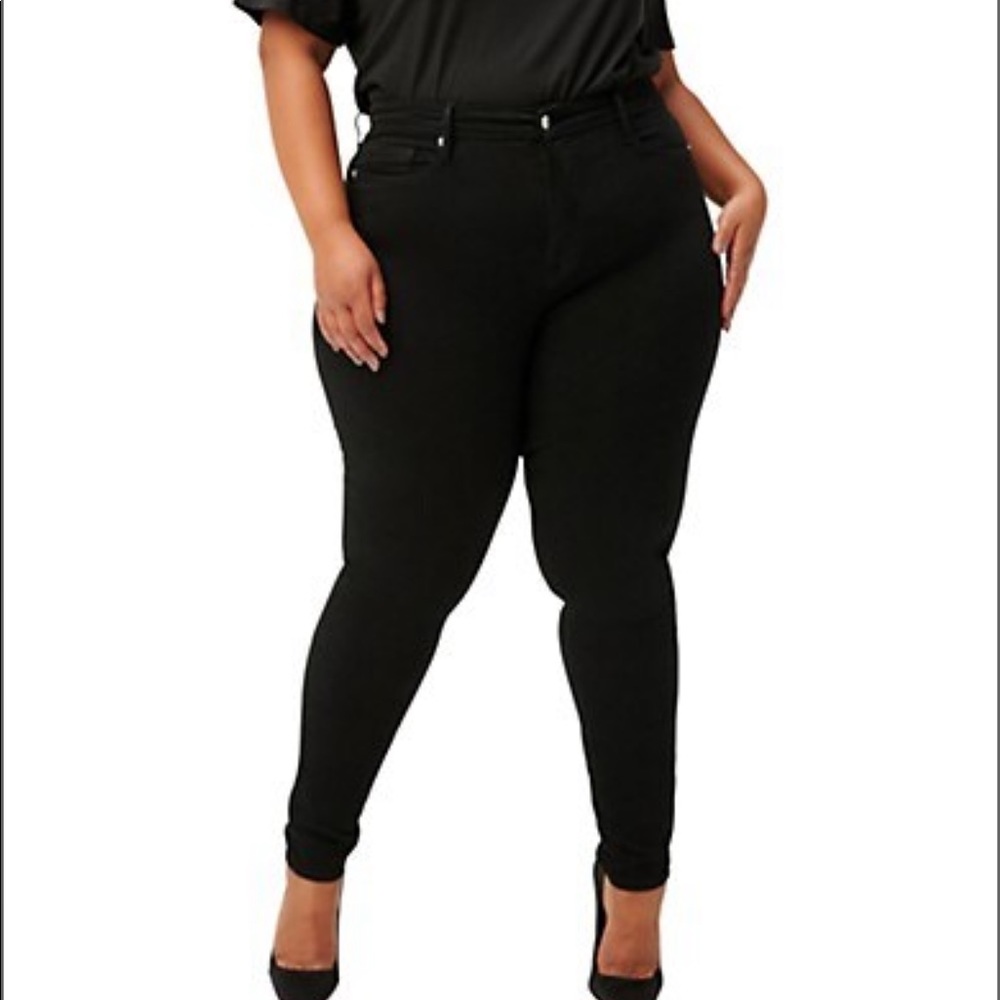 Good American Good Waist black skinny jeans